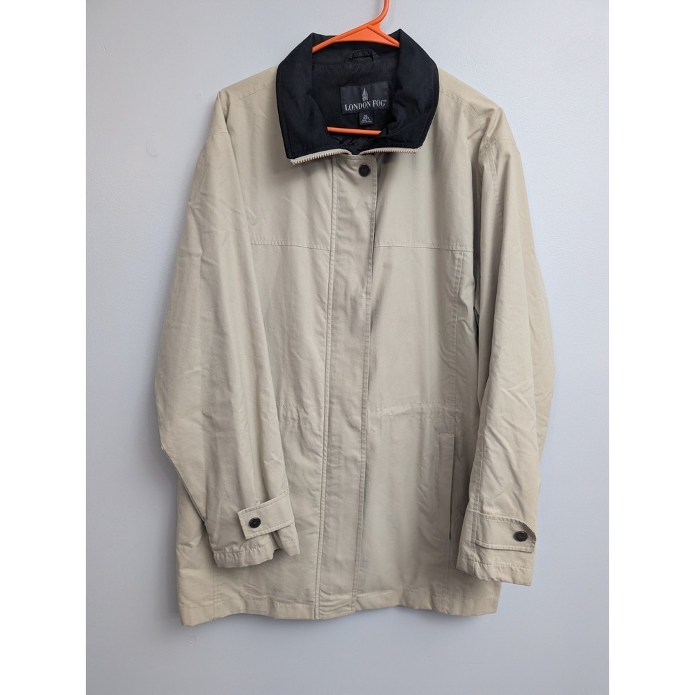 D7 London Fog Khaki Rain Jacket women's XL‎